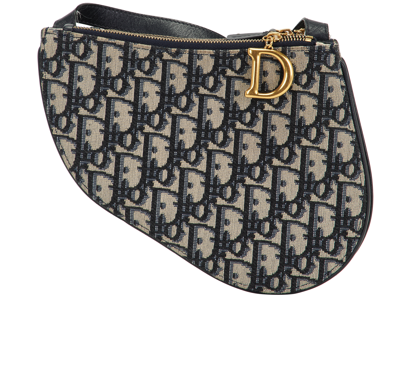 Saddle Trio Pouch, &pound;795, Handbags, Blue/Grey, Canvas/Leather, Back view